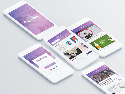 Inspiration App Concept design figma inspiration login design mobile app purple ui ux