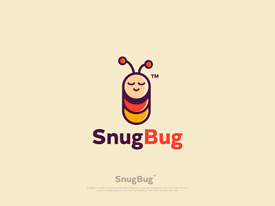 SnugBug branding bug cartoon logo flat illustration logo logodesign sleeping snug vector