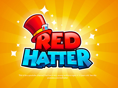 RedHatter Youtube Channel 3d title board game boardgame boardgames cartoon logo game branding game logo game title gaming illustration kids logo logo design redhatter studio logo title design youtube youtube channel