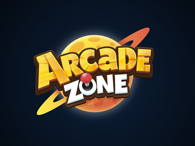 Arcade Zone 3d title board game boardgame boardgames cartoon logo game branding game logo game title kids logo title design
