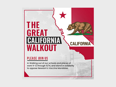 The Great California Walkout Banner Design advertisement banner banner bazaar bannerbazaar concept creative creative banner design google ad banner illustration logo social media banner