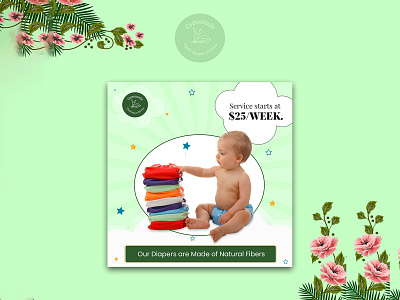 Cottontails Banner Design advertisement banner banner bazaar bannerbazaar business children concept creative creative banner design diaper fiber google ad banner illustration kid logo natural social media banner