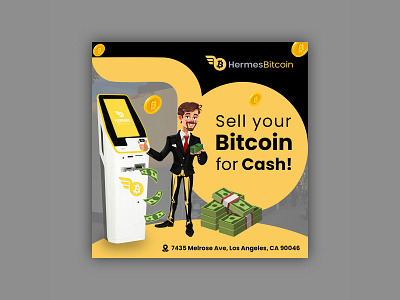 Hermes Bitcoin Banner Design | Social Media Design awesome banner banner bazaar bannerbazaar best bitcoin creative banner design facebook google ad banner illustration latest logo minimal modern new post social media ads social media banner trending