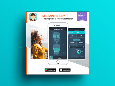 Migraine buddy - banner design banner banner bazaar banner small cover creative banner google ad banner instagram banner linked banner migraine migraine app slider social media banner