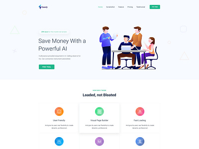 Saasly Version 02 - Saas Landing Template agency app design app landing app landing template business clean creative design marketing minimal