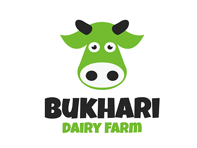 Bukhari Dairy Farm dairy dairy farm. logo design milk