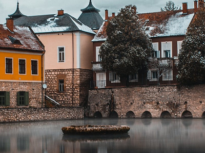 Reflection town water