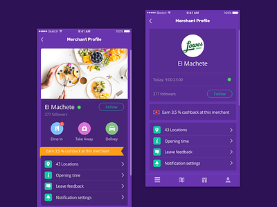 Merchant Profile app application deliver delivery food ios merchant merchant profile profile restaurants