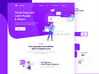 - Surat Pintar design email letter mail photoshop purple purple gradient typography ui ui ux ux web webdesign website website ui