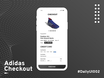 Adidas Checkout 002 adidas app branding daily 100 daily challange design football football app football club football designs mobile mobile app mobile app design photoshop ui ui ux uiux ux