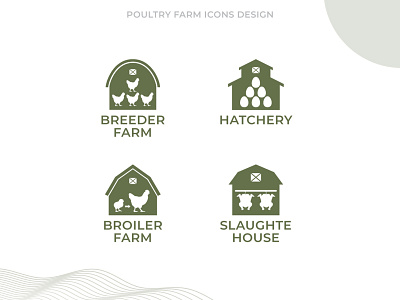 Poultry Farm Icons Design branding business design farm icon icons logo poultry set