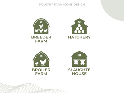 Poultry Farm Icons Design