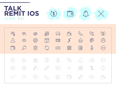 Talk Remit IOS Icon Set Design abstract app branding design icon icons identity ios letter logo mark set type