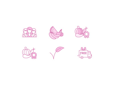Fruit Vector Icon Set app branding design icon icons illustration ios letter logo mark pink color set type