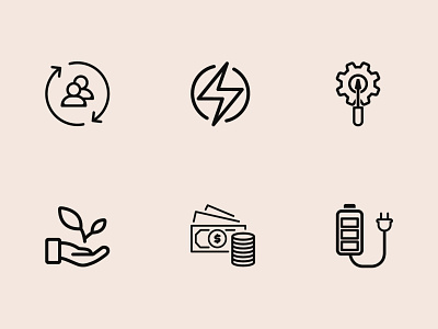 Energy Icons Set app branding design electronics energy environmental finance icon icons ios logo set ui