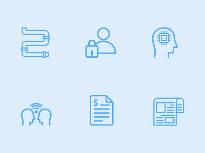 Blue App Icons app blue icons icon icons identity illustration ios set type typography ui ux