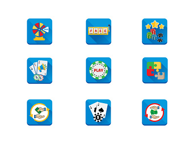 Casino Icon Design app icons casino casino icons design game game icon gaming icon icon design icon set icons illustration