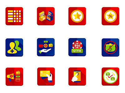 Casino Icon Set app app icons branding casino casino icons design game game icon gaming icon icon design icon set illustration set vector
