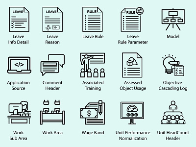 Office Leave Rule Icon Design app app icons design icon icons identity office set type typography