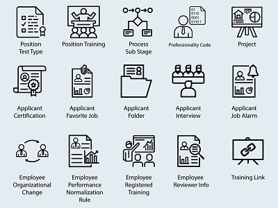 Employee Icon Set app app icons design icon icons identity mark set type typography