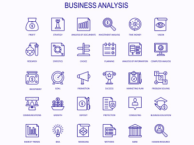 Business Analysis Icon Design app design icon icons set type typography