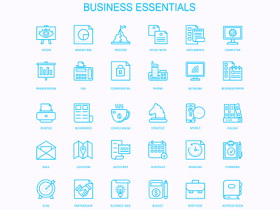 Business Essentials Icon Design app app icons branding design icon icons identity mark set type typography