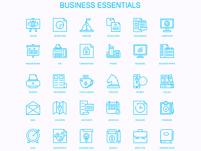 Business Essentials Icon Design