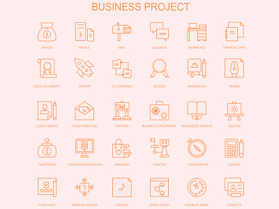 Business Project Icons Design app app icons branding design icon icons identity mark set type typography