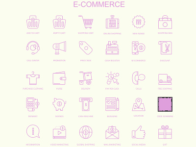 E-Commerce Icon Set app app icons design icon icons identity mark set type typography vector