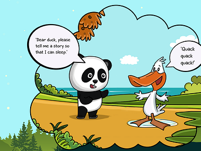 Panda goes to Dear Duck!