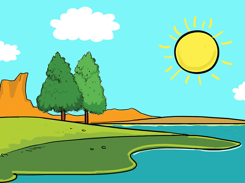 Tree and Sun Illustration by Kids Illustrations on Dribbble