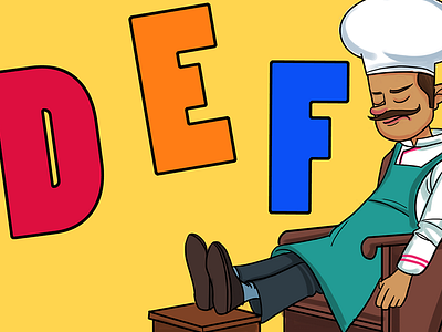 D E F Alphabet Illustration