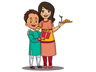 Rakhi Illustration book illustration cute design illustration rakhi illustration story story illustration