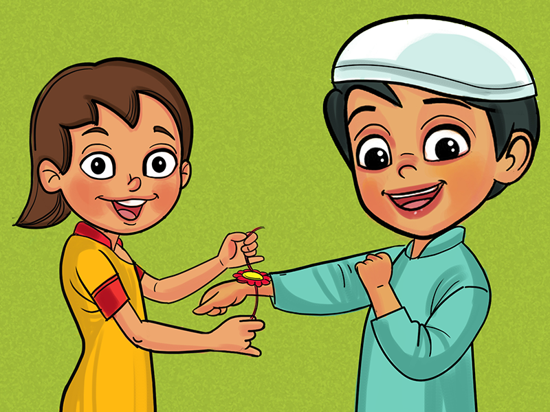 Happy Raksha Bandhan Illustration by Kids Illustrations on Dribbble