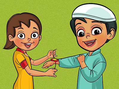 Happy Raksha Bandhan Illustration