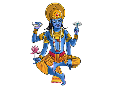 God Vishnu Illustration book book illustration cute design education god illustration story illustration