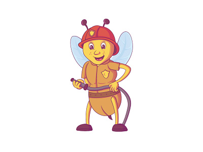 Fire Brigade Bee Illustration