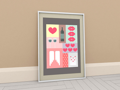 Valentines day set drops girly hearts lips love romantic valentine set valentines valentines day vector art vintage