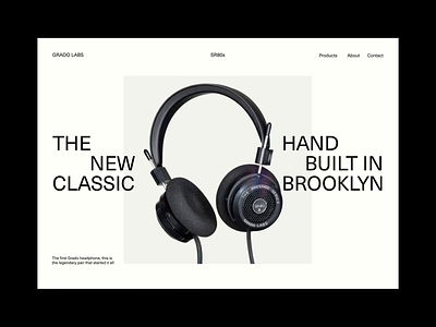 Grado SR80x — Exploration — 01 animation graphic design headphones layout minimal scandinavian simple swiss typography ui web