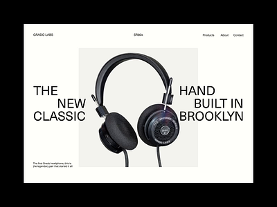 Grado SR80x — Headphones website exploration — 01 animation graphic design headphones layout minimal scandinavian simple swiss typography ui web