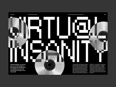 Virtual insanity cd editorial layout minimal pixel swiss type typography virtual visual web