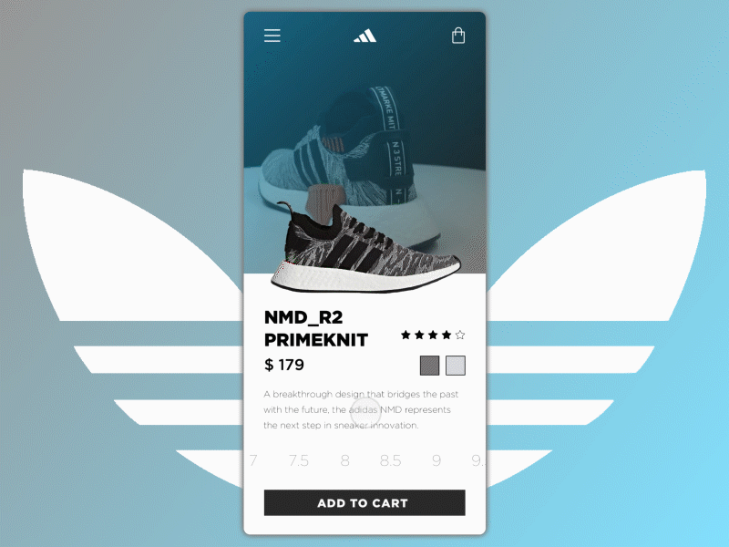 Adidas Mobile App adidas app brand interaction mobile shoes sneakers sport ui ux
