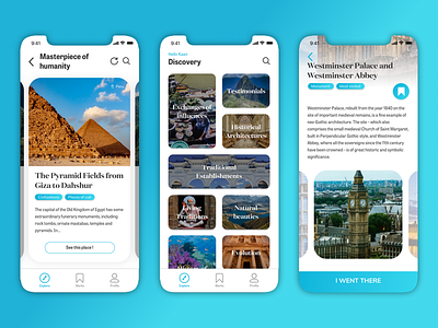 UNESCO Discoveries - Concept App app concept iphone x travel ui unesco ux