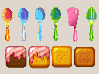 game elements cook cute elements game ios match3