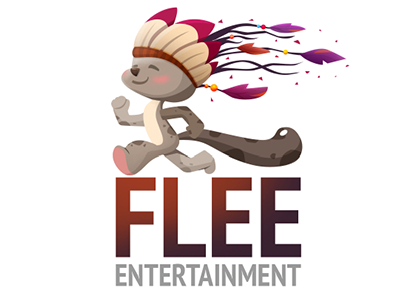 Logo for the company "Flee Entertainment" cat flee game ios loading logo