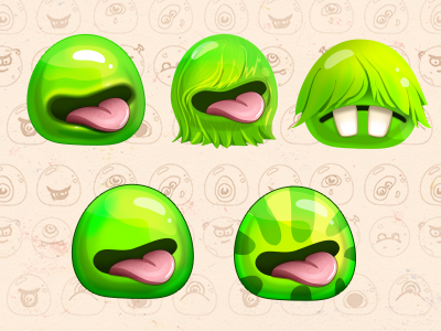 Сoncepts of game characters character color cute game green ios match3 red