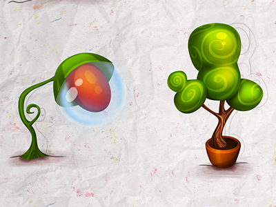 plants cute game icon match3 plants tree