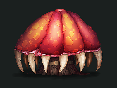 mushroom color cute flower game illustration ios plant