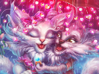 Rain Of Love art background cat cg character icon love