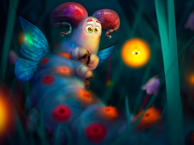 cute beast art character color concept cute environment fantasy illustration light monster